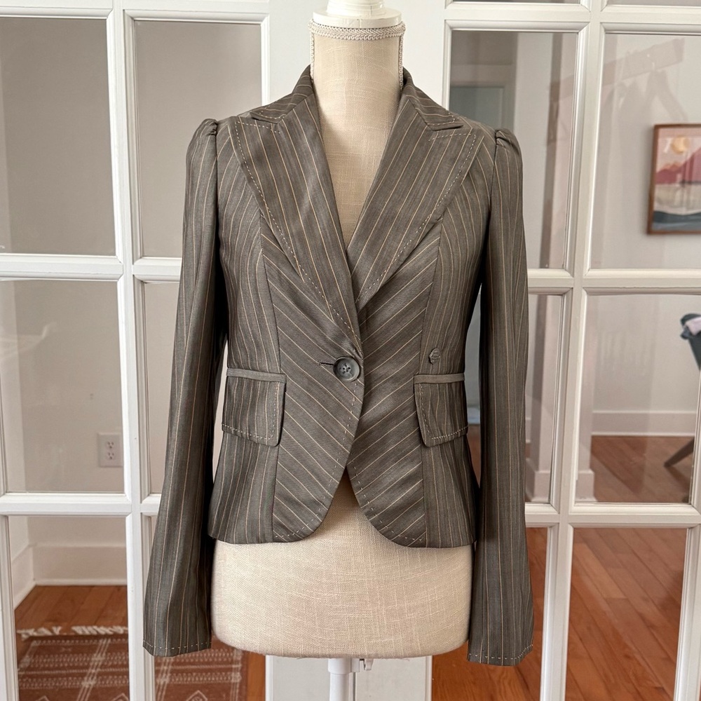 Diesel Wool & Silk Striped Blazer